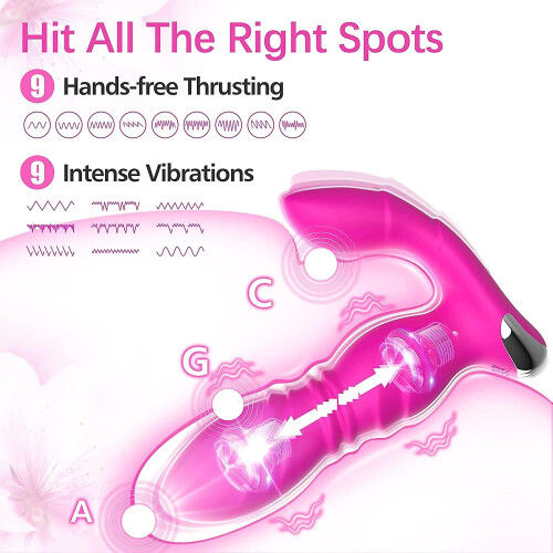 Wearable Massager With App And Remote Control Vibrator With 9 Powerful Thrust Vibrations Pink 2