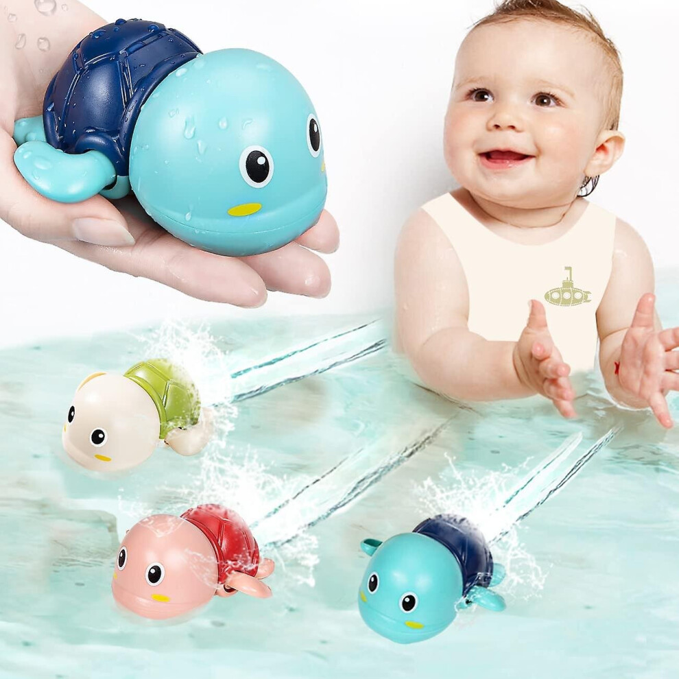 Go, Go! Cute Swimming Turtle Bath Toys For Toddlers Green/Blue/Pink