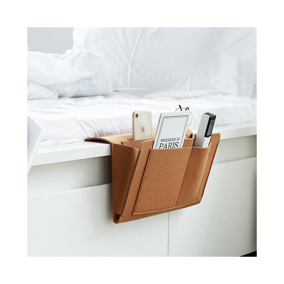 Bedside Felt Storage Bag With Pockets Bed Sofa Desk Hanging Organizer For Phone
