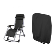 Outdoor Zero Gravity Chair Cover - Waterproof, Dustproof All-Weather Protection for 2 Folding Loungers (71x20x34x110 cm), 210D Polyester, Black