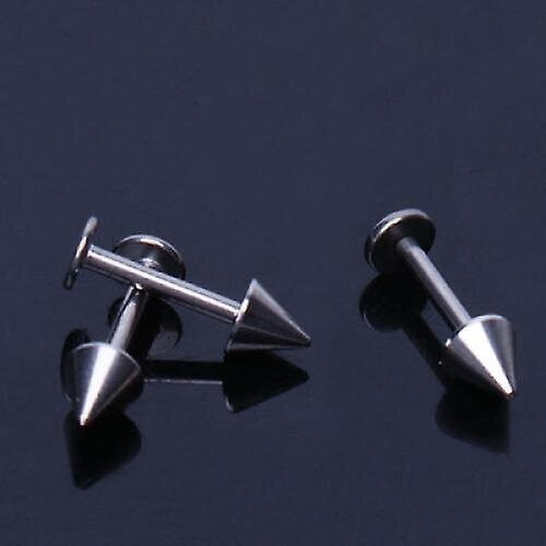 3x10pcs Silver Stainless Steel Labret Lip Ring Spike Stud Piercing Chip Bars 1