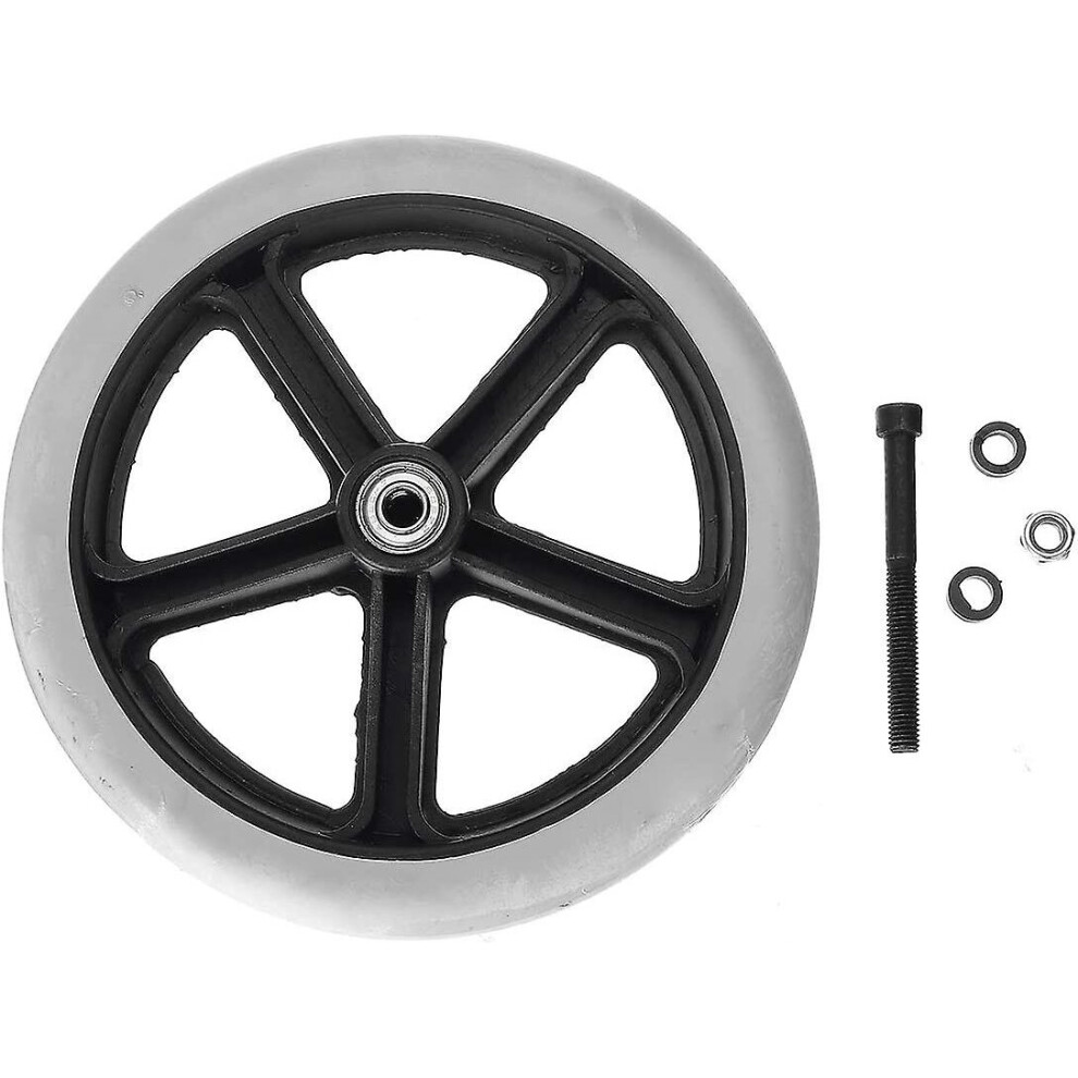Universal 200Mm 8Inch Small Non-Marking Rubber Wheelchair Wheel Replacement Gray