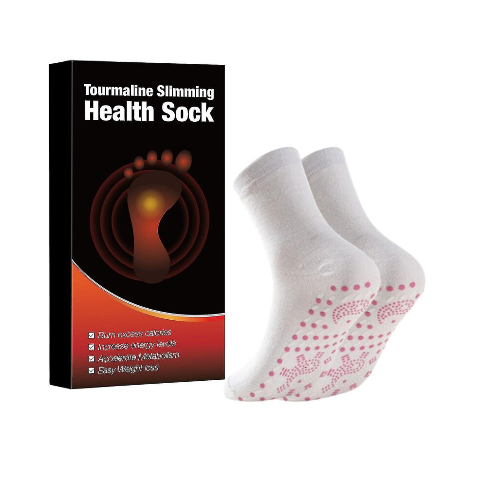 2 Pairs Tourmaline Slimming Health Sock, Tourmaline Acupressure Self-heating Shaping Socks-fast Delivery