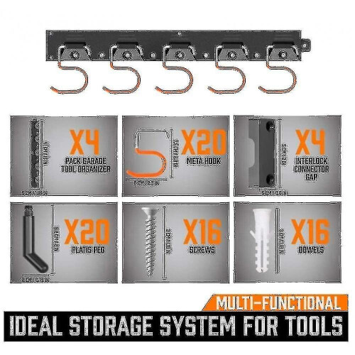 Metal Garden Tool Organizer Garage Wall Organizer For Rake.yt 2