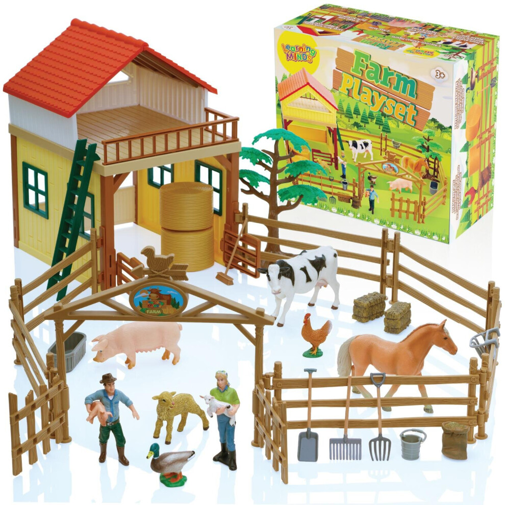 Learning Minds Farm Playset - Kids Farm Set With Animals