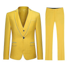 Men's Suit Business Casual 3-pieces Suit Blazer Pants Vest 9 Colors B