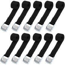10pcs 2*39cm Lashing Strap Fixing Kit For Motorcycle/car/bike Carrier Clamp Strap Max Load 500kg - Black
