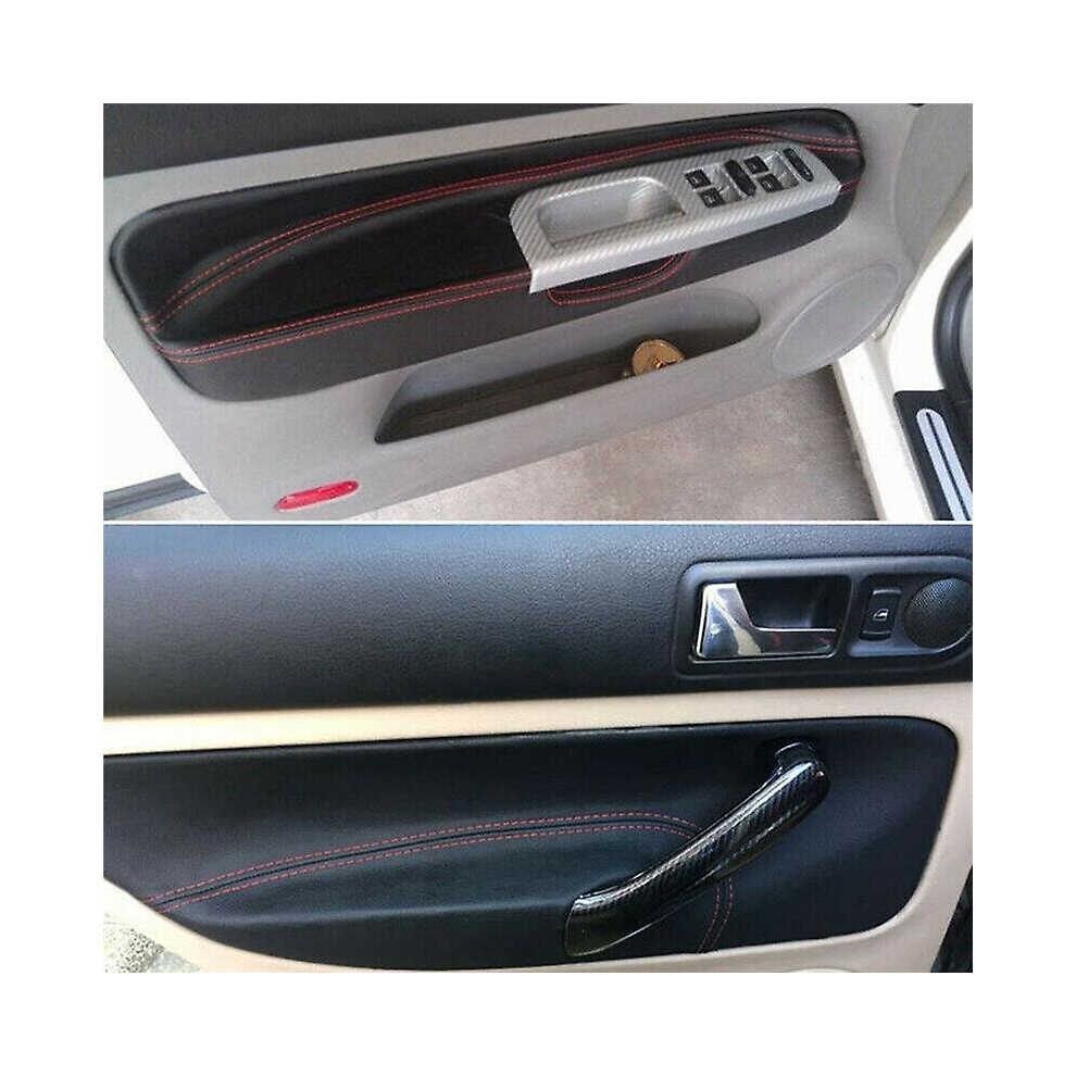 Lhd Door Panel Cover For - Golf 4 Mk4 1998 - 2005 Car Door Armrest Panel Cover Sticker Black With R
