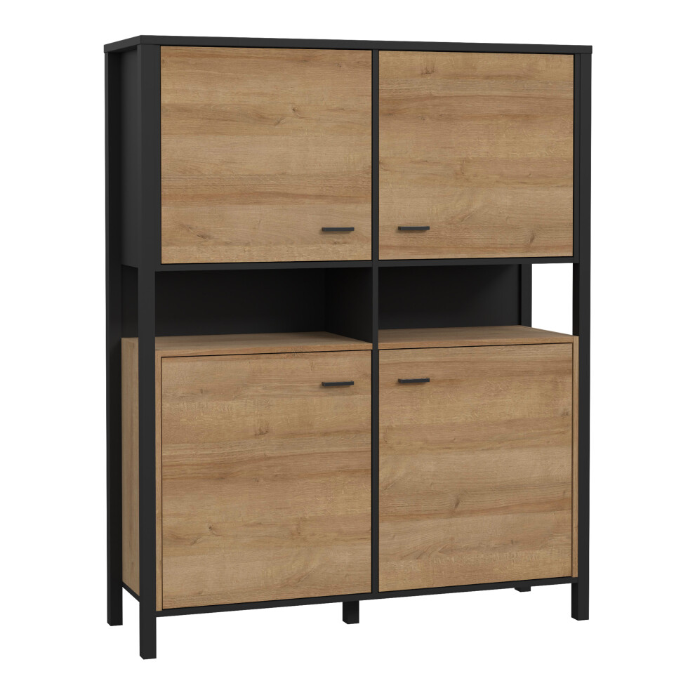 High Rock Storage Cabinet in Matt Black/Riviera Oak-image-OPC-PCHCR6M-NEW