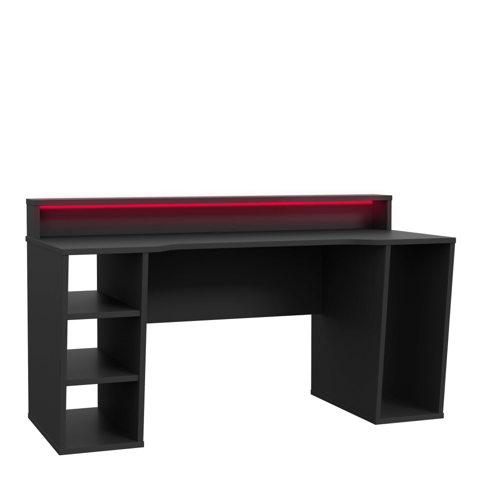 Loadout Black Gaming Desk 2 Shelves with Colour Changing LED-image-OPC-PCHCR6H-NEW