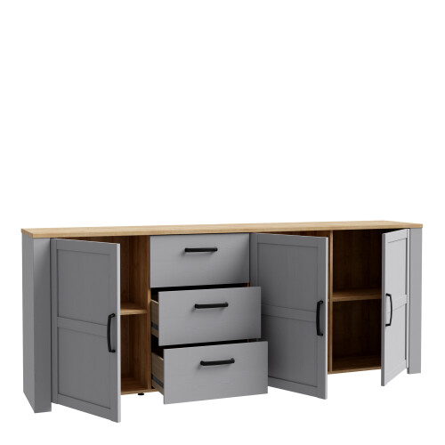 Bohol Large Sideboard in Riviera Oak/Grey Oak 2