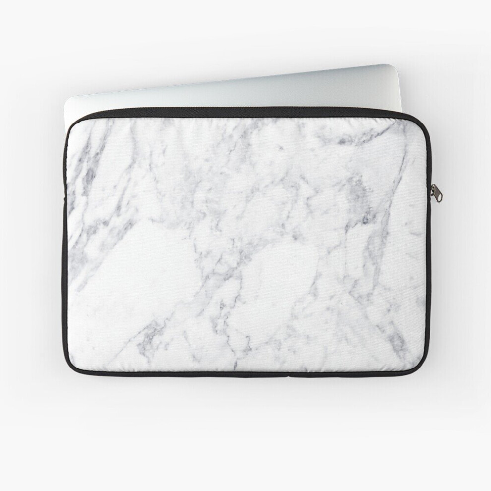 Laptop Sleeve Marble 10 12 13 15 17 Inch Case Notebook Tablet Carrying Bag Cover White 7802738415353