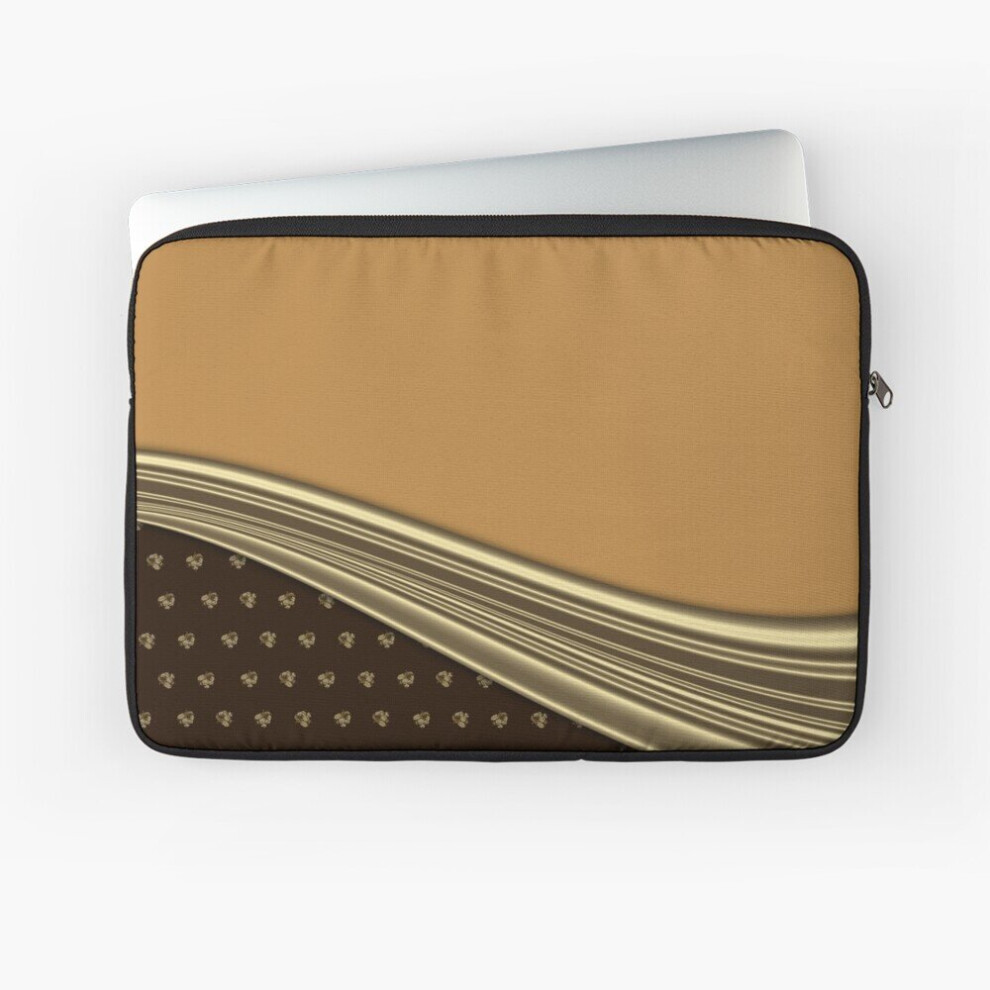 Laptop Sleeve Brown Gold Abstract 10 12 13 15 17 Inch Case Notebook Tablet Carrying Bag Cover Brown,Gold 7802738506730
