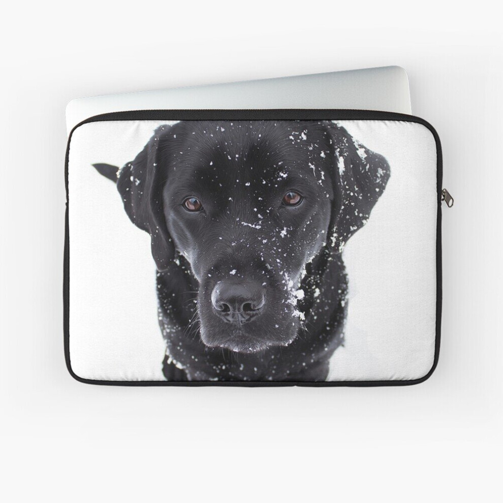Laptop Sleeve Snow Dog - Labrador 10 12 13 15 17 Inch Case Notebook Tablet Carrying Bag Cover Black 7802738432916