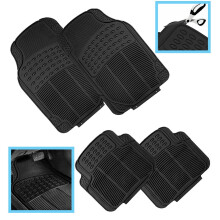 Motor Trend FlexTough Performance All Weather Rubber Car Floor Mats - 3 Piece Floor Mats Automotive Liners For Cars Truck SUV, Heavy-Duty Waterproof (Black) In | Whizz Floor Mats - Foto 6