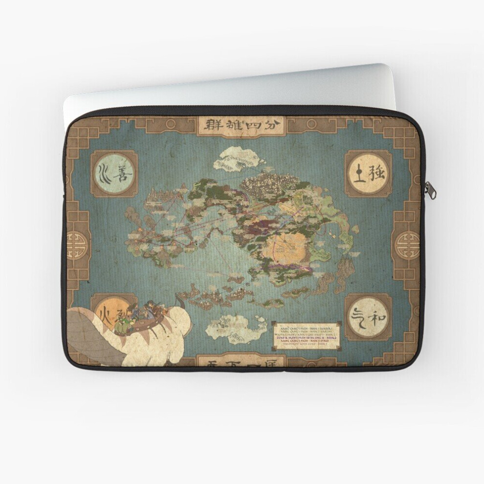 Laptop Sleeve Avatar The Last Airbender Map 10 12 13 15 17 Inch Case Notebook Tablet Carrying Bag Cover 7802738414158