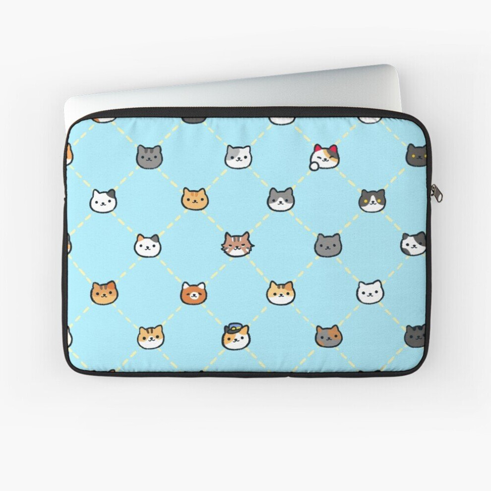 Laptop Sleeve Neko Atsume Pattern (Bright) 10 12 13 15 17 Inch Case Notebook Tablet Carrying Bag Cover 7802738461619