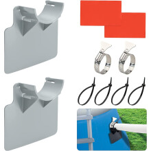 2pcs Swimming Pool Pipe Holders, Pool Hose Holder Swimming Pool With Tape And Tie Steel Ring, Hose Kink