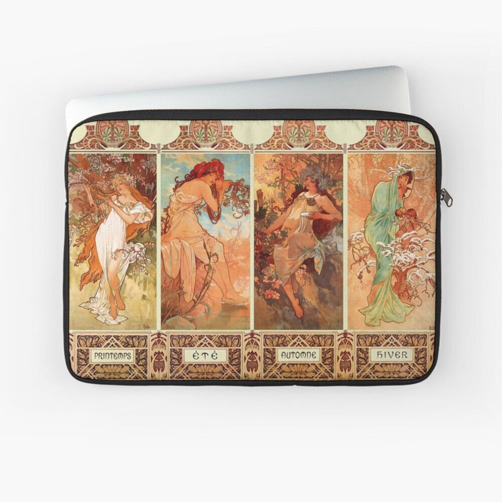 Laptop Sleeve Alphonse Mucha Four Seasons Art Nouveau 10 12 13 15 17 Inch Case Notebook Tablet Carrying Bag Cover 7802738415605