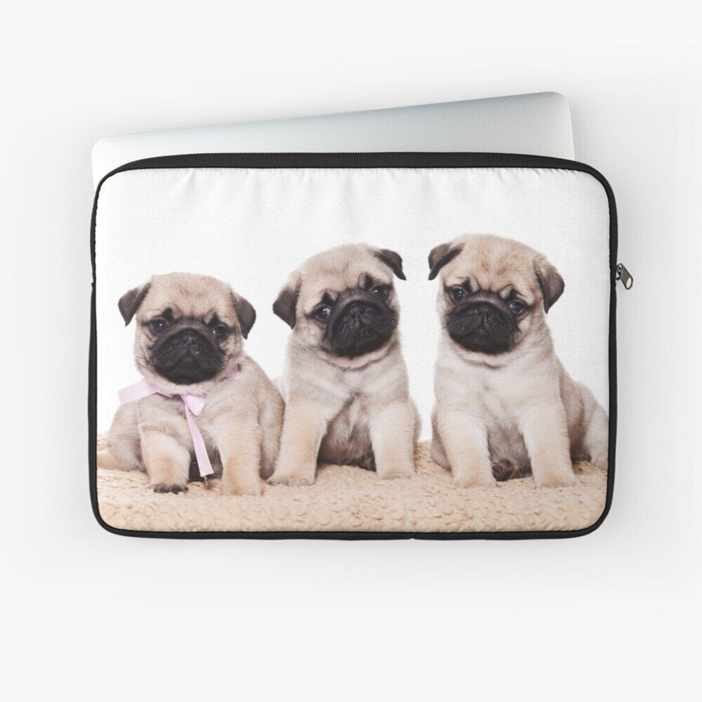 Laptop Sleeve Three Pug Puppy 10 12 13 15 17 Inch Case Notebook Tablet Carrying Bag Cover 7802738463187