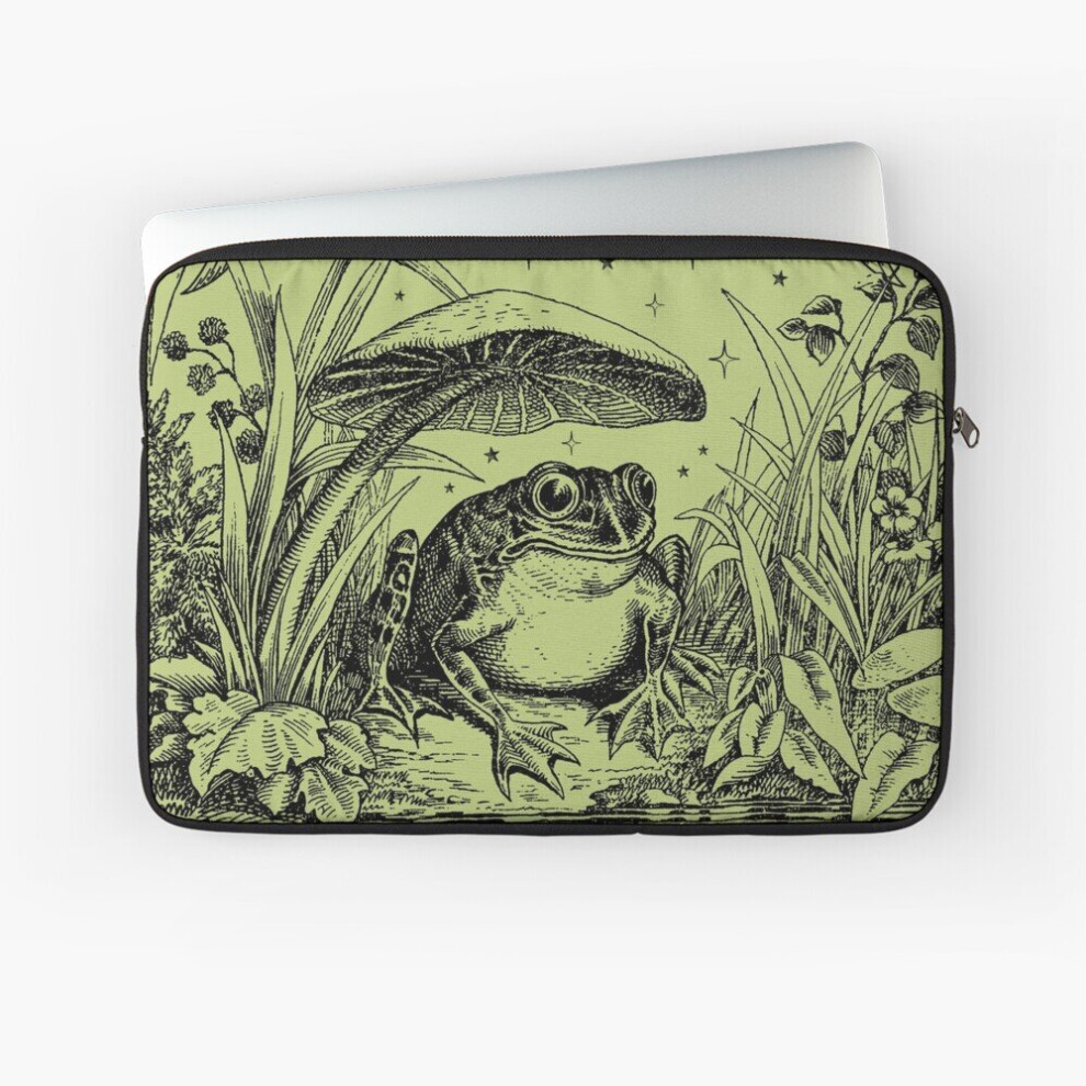 Laptop Sleeve Cute Cottagecore Aesthetic Frog Mushroom Moon Witchy Vintage 10 12 13 15 17 Inch Case Notebook Tablet Carrying Bag Cover 7802738411348