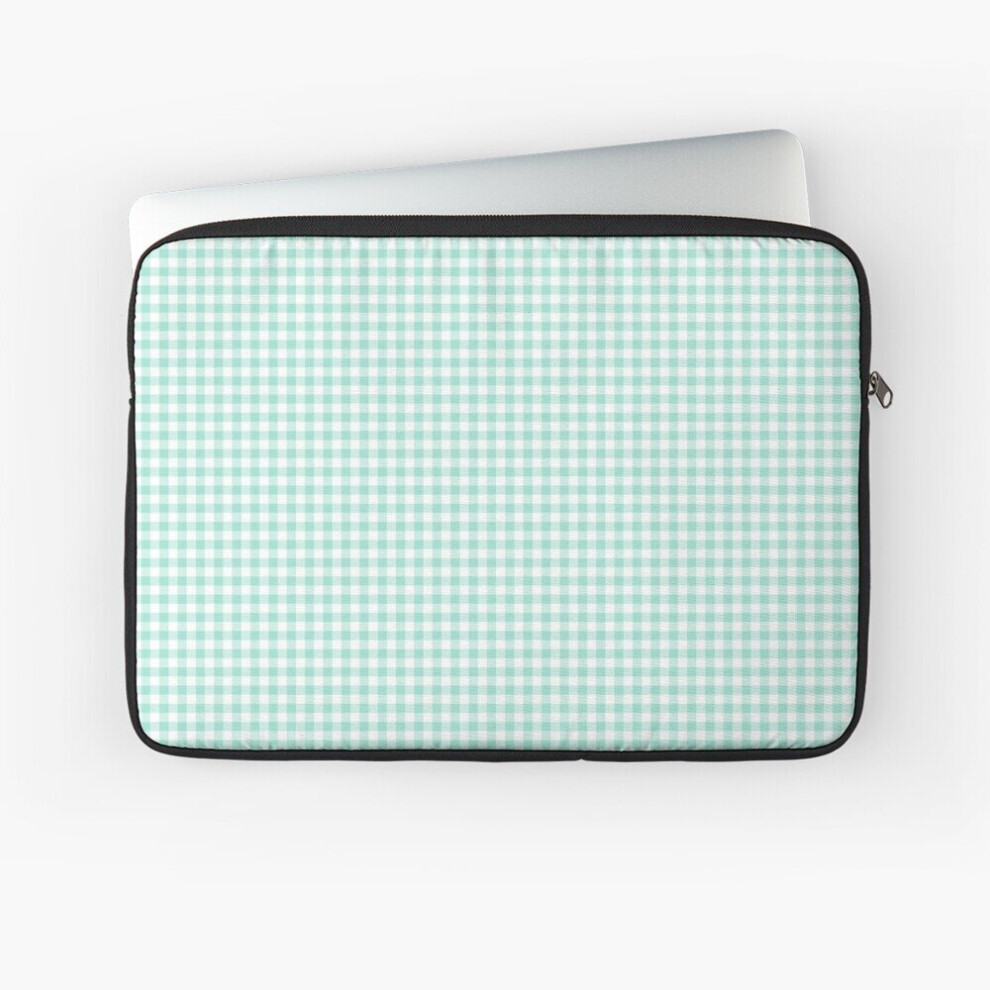 Laptop Sleeve Mint Gingham Check Plaid 10 12 13 15 17 Inch Case Notebook Tablet Carrying Bag Cover 7802738445985