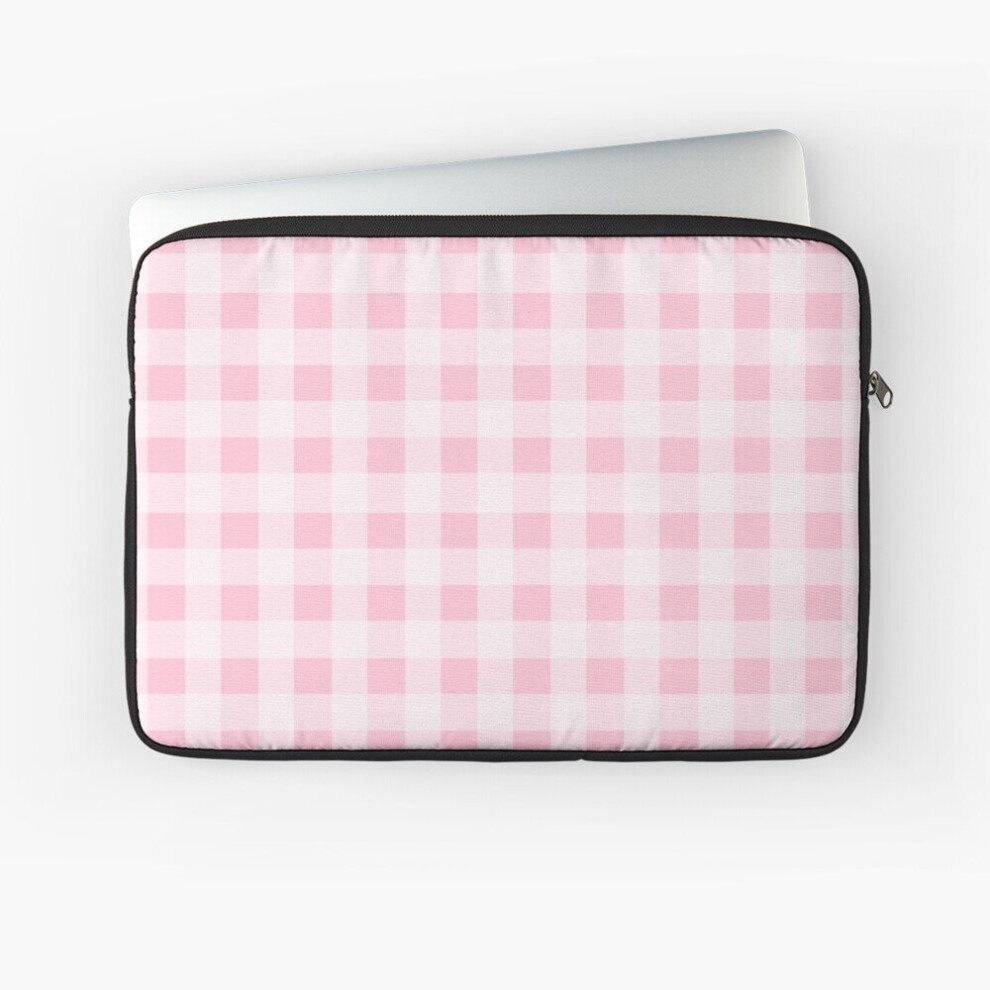 Laptop Sleeve Gingham 10 12 13 15 17 Inch Case Notebook Tablet Carrying Bag Cover Pink 7802738463859
