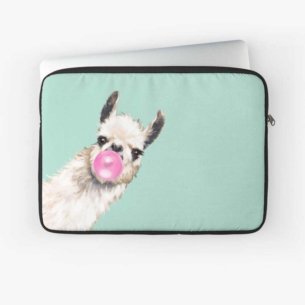 Laptop Sleeve Bubble Gum Sneaky Llama In 10 12 13 15 17 Inch Case Notebook Tablet Carrying Bag Cover Green 7802738426892