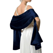 Women's Satin Chiffon Festive Scarfnavy Blue