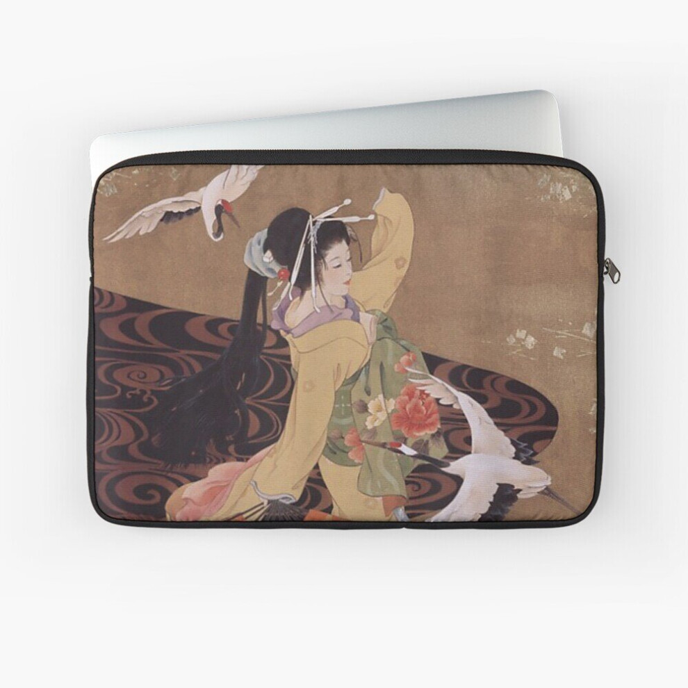 Laptop Sleeve Dance Of Cranes Japanese Retro Art Gifts 10 12 13 15 17 Inch Case Notebook Tablet Carrying Bag Cover 7802738427264