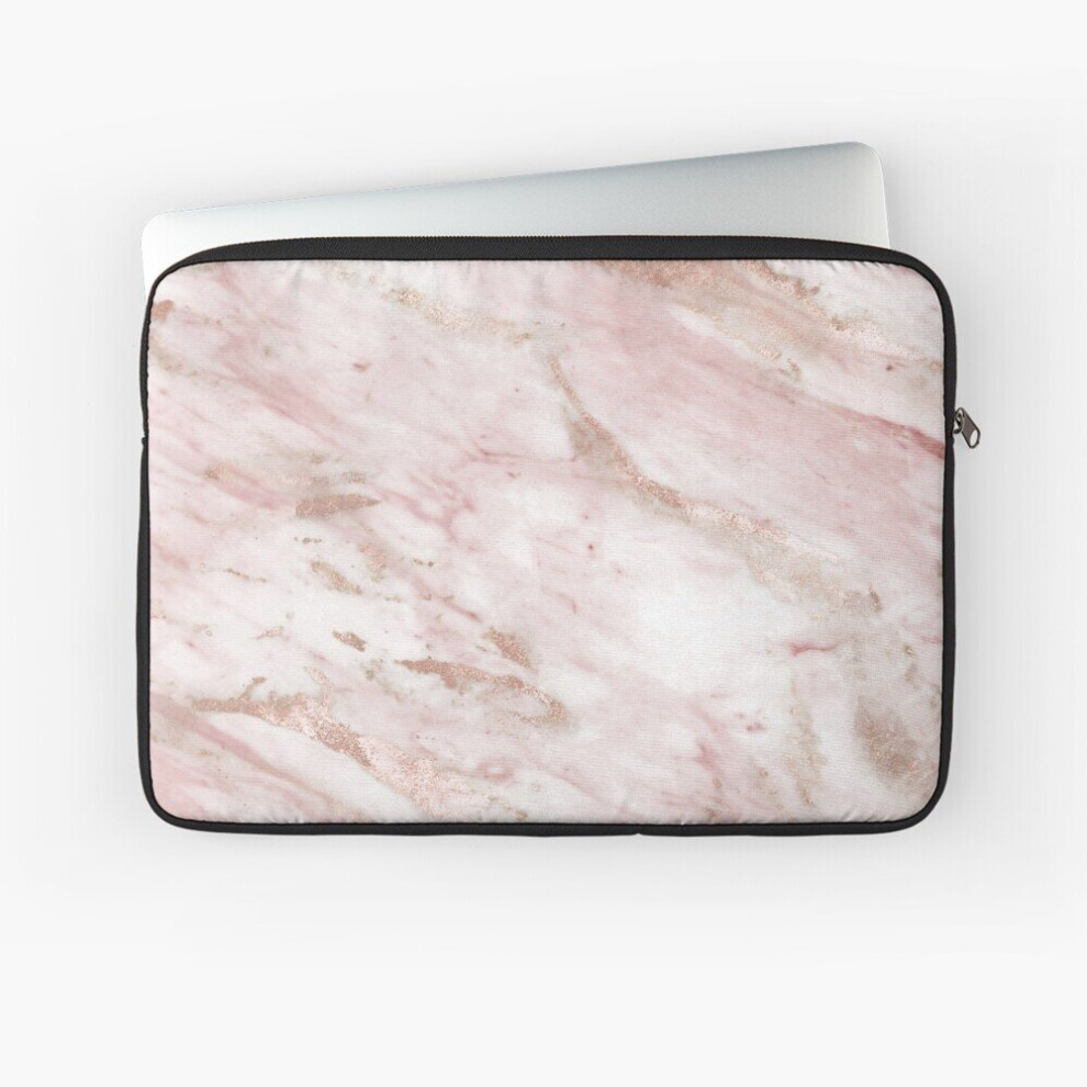 Laptop Sleeve Pink Marble - Rose Gold Accents 10 12 13 15 17 Inch Case Notebook Tablet Carrying Bag Cover Pink,Gold 7802738502602