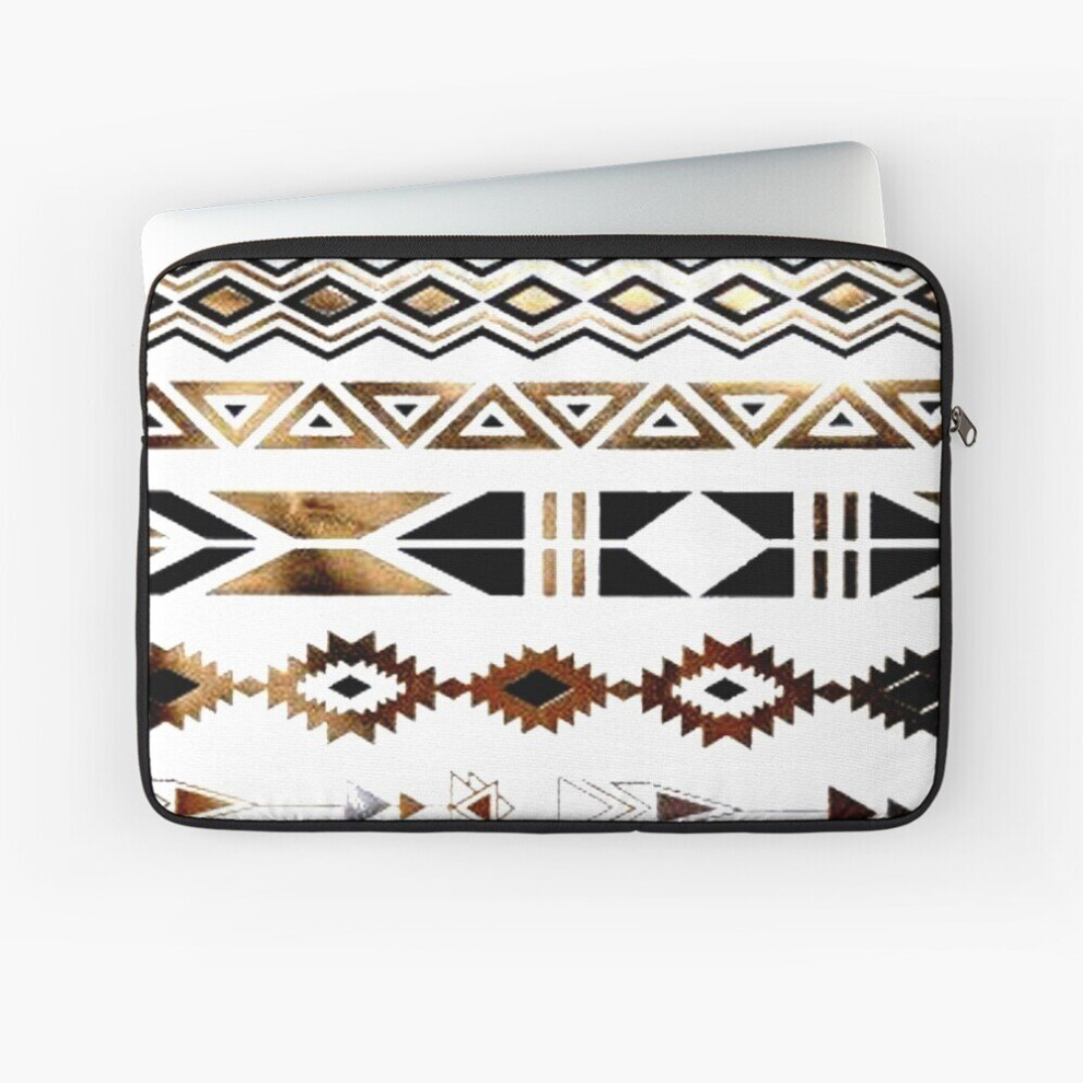 Laptop Sleeve Tribal Aztec Gold And Black Design 10 12 13 15 17 Inch Case Notebook Tablet Carrying Bag Cover Black,Gold 7802738447194