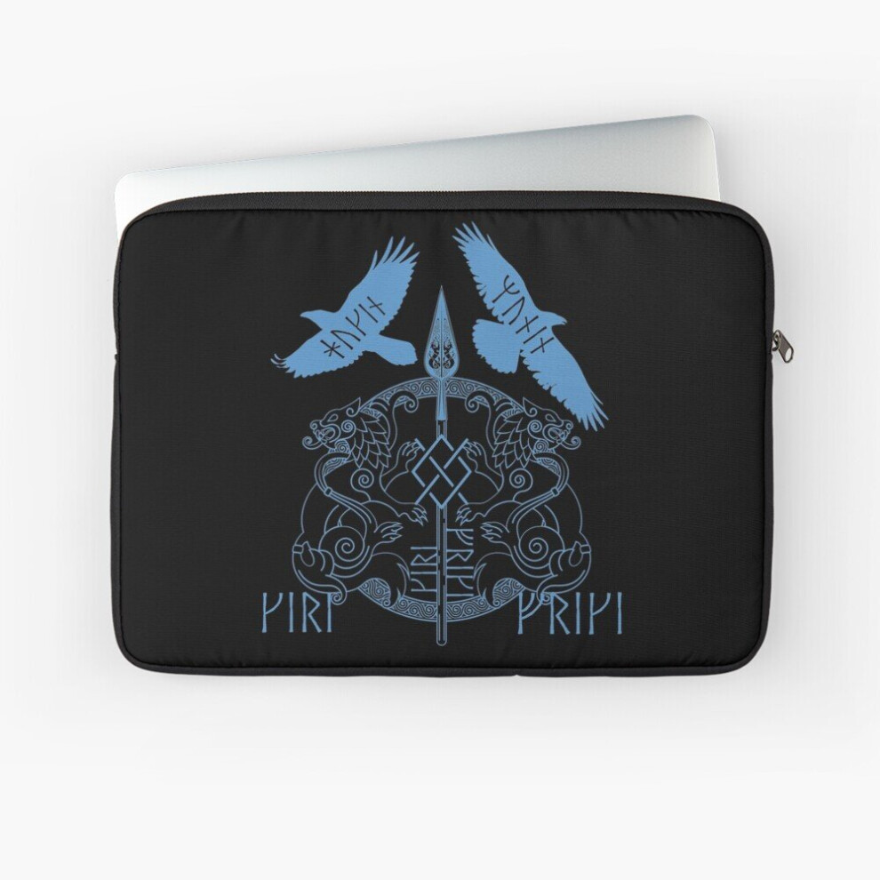 Laptop Sleeve Norse Mythology Spear Of Odin Gungnir Runes Geri Freki Huginn Muninn 10 12 13 15 17 Inch Case Notebook Tablet Carrying Bag Cover Blue 7802738474367