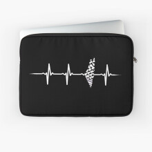 Laptop Sleeve Palestine is my heartbeats - Palestinian map with keffiyeh 10 12 13 15 17 Inch Case Notebook Tablet Carrying Bag Cover