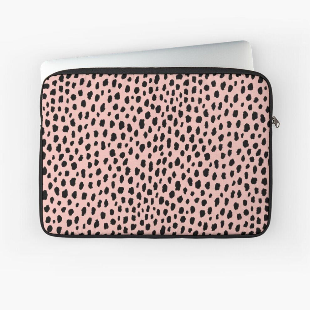 Laptop Sleeve Pink And Black Dalmatian Spots (Black/Pink) 10 12 13 15 17 Inch Case Notebook Tablet Carrying Bag Cover Pink,Black 7802738456851