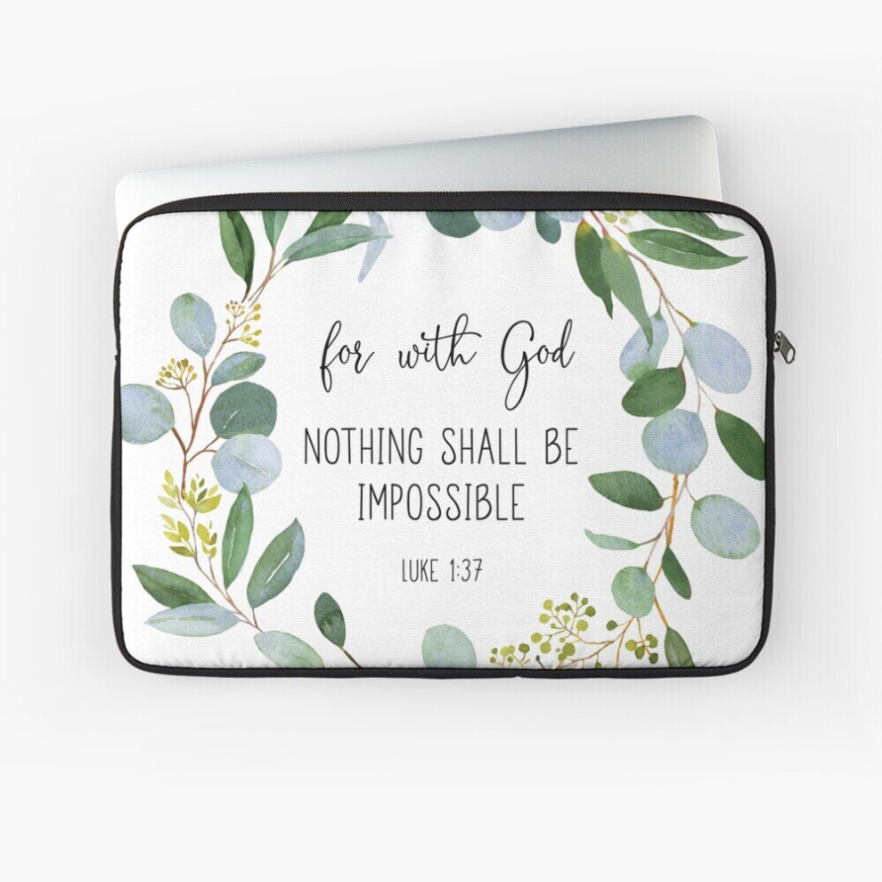 Laptop Sleeve Luke 1:37 Nothing Shall Be Impossible 10 12 13 15 17 Inch Case Notebook Tablet Carrying Bag Cover 7802738480221