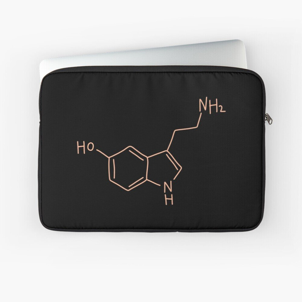 Laptop Sleeve Peachy Orange Coral Red Serotonin Molecule Hand Drawn 10 12 13 15 17 Inch Case Notebook Tablet Carrying Bag Cover Orange,Red 7802738447842