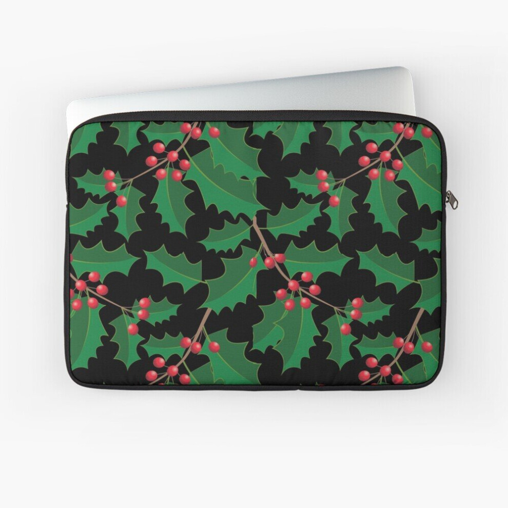 Laptop Sleeve Christmas Holiday Holly Berries 10 12 13 15 17 Inch Case Notebook Tablet Carrying Bag Cover 7802738514148
