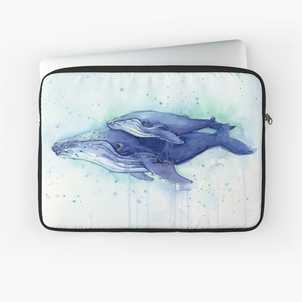 Laptop Sleeve Humpback Whale Mom And Baby Painting 10 12 13 15 17 Inch Case Notebook Tablet Carrying Bag Cover 7802738438840