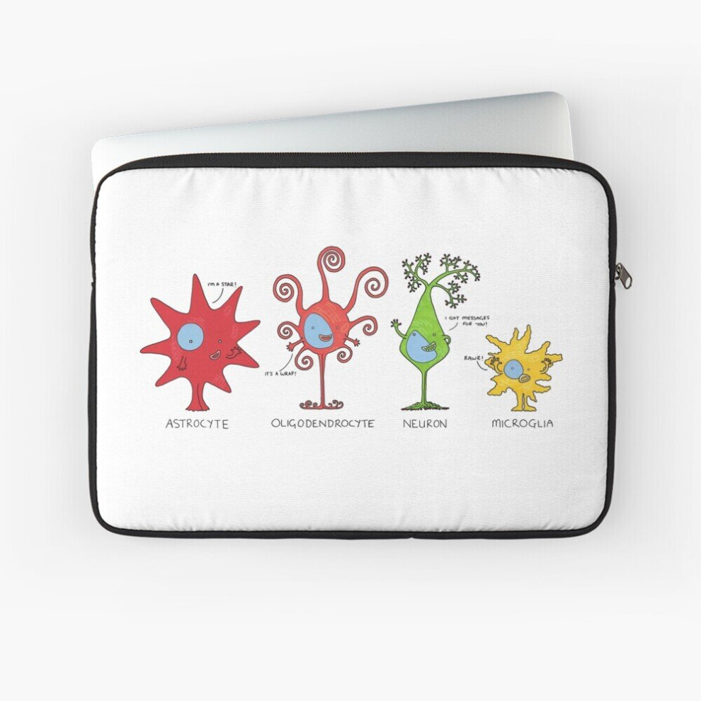 Laptop Sleeve Meet Your Brain Cells! - Wide 10 12 13 15 17 Inch Case Notebook Tablet Carrying Bag Cover 7802738467482