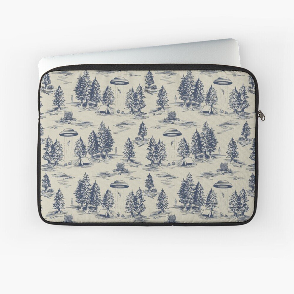 Laptop Sleeve Alien Abduction Toile De Jouy Pattern In 10 12 13 15 17 Inch Case Notebook Tablet Carrying Bag Cover Blue 7802738432978