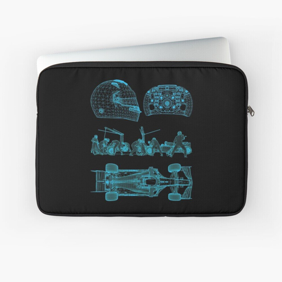 Laptop Sleeve Racing Car Print Formula Wheel Helmet Project Light 10 12 13 15 17 Inch Case Notebook Tablet Carrying Bag Cover Blue 7802738513301