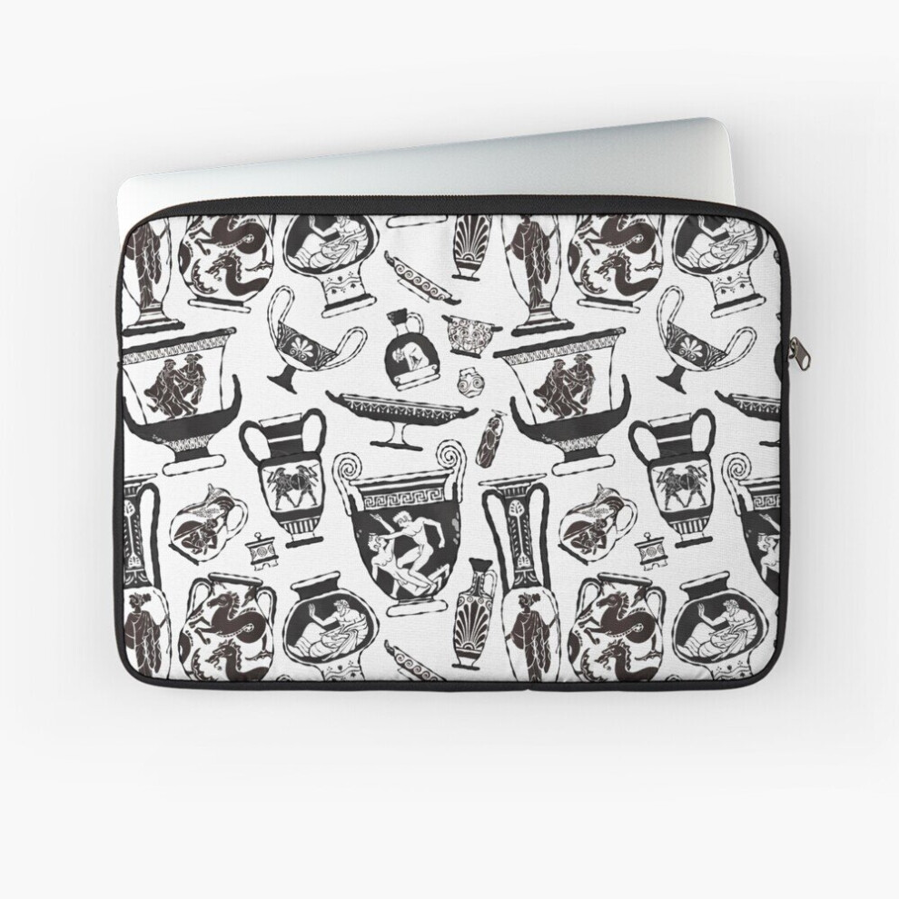 Laptop Sleeve Ancient Greek Pottery - Black And White 10 12 13 15 17 Inch Case Notebook Tablet Carrying Bag Cover White,Black 7802738441031