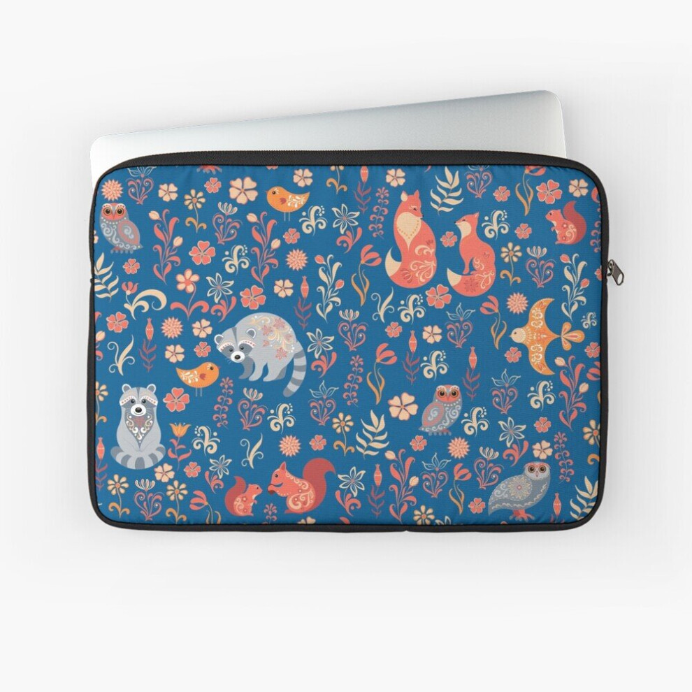 Laptop Sleeve Fairy-Tale Forest. Fox, Bear, Raccoon, Owls, Rabbits, Flowers And Herbs 10 12 13 15 17 Inch Case Notebook Tablet Carrying Bag Cover 7802738490923