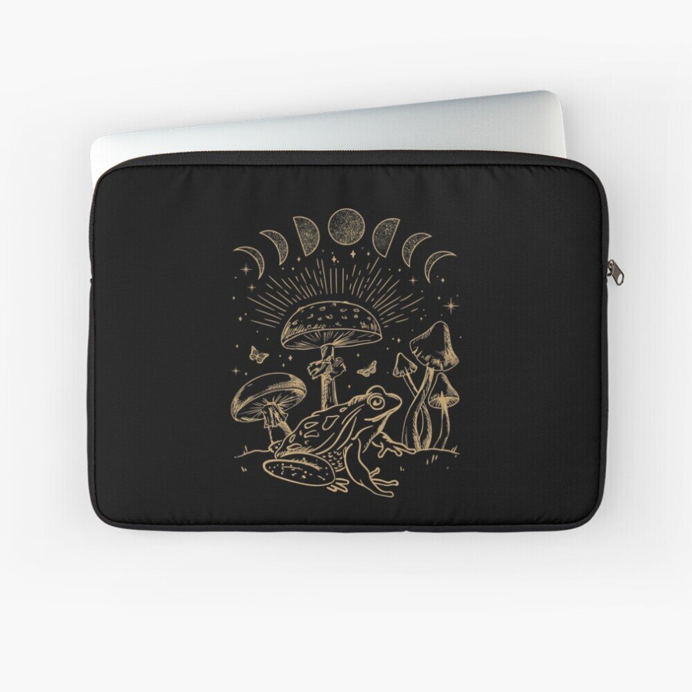 Laptop Sleeve Frog Under Mushroom Academia Cottagecore Aesthetic Goth Mystical 10 12 13 15 17 Inch Case Notebook Tablet Carrying Bag Cover Dark 7802738425178