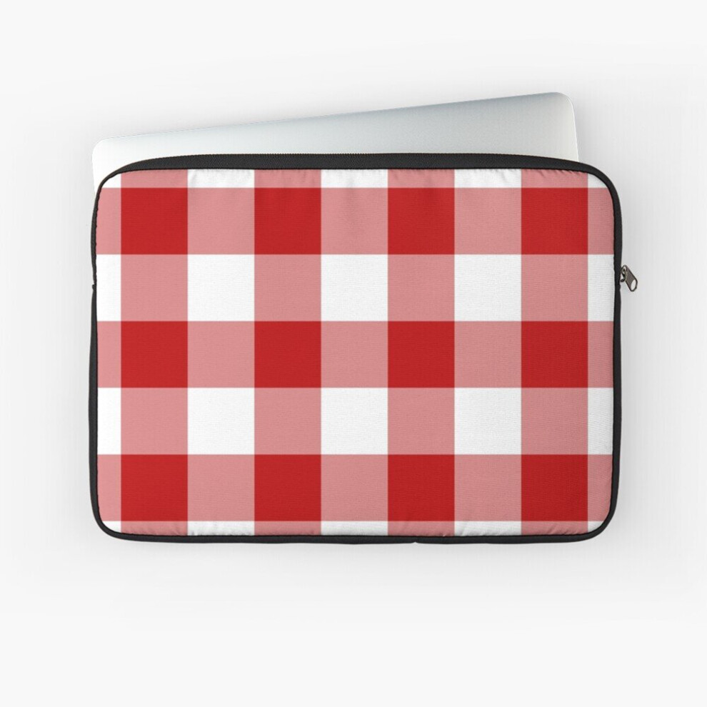 Laptop Sleeve Red And White Buffalo Plaid Check 10 12 13 15 17 Inch Case Notebook Tablet Carrying Bag Cover White,Red 7802738504378