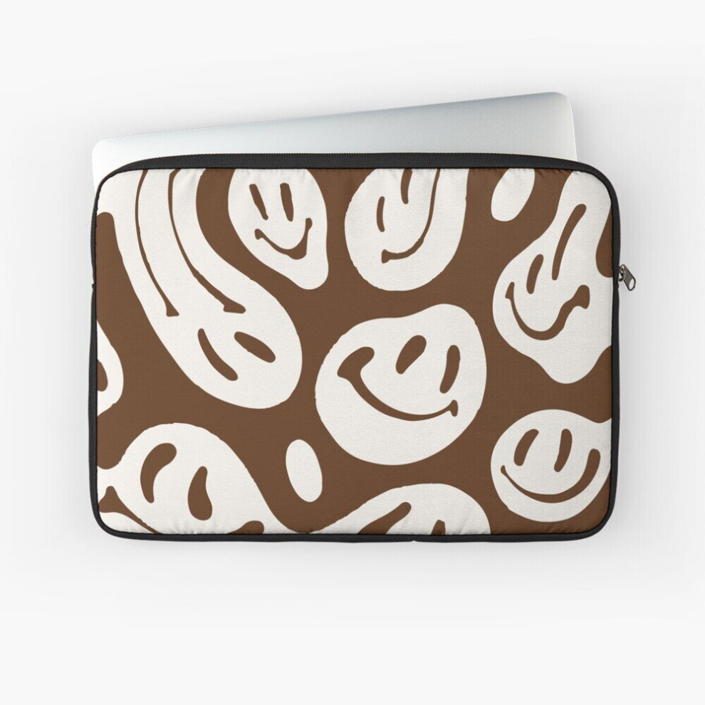 Laptop Sleeve Liquid Smiley Chocolate 10 12 13 15 17 Inch Case Notebook Tablet Carrying Bag Cover Brown 7802738437287