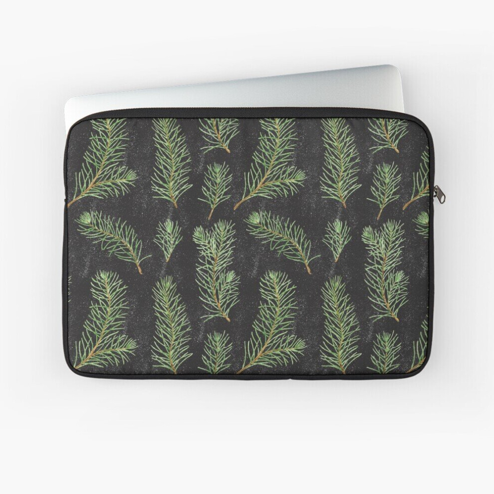 Laptop Sleeve Watercolor Pine Branches Pattern On 10 12 13 15 17 Inch Case Notebook Tablet Carrying Bag Cover Black 7802738457827