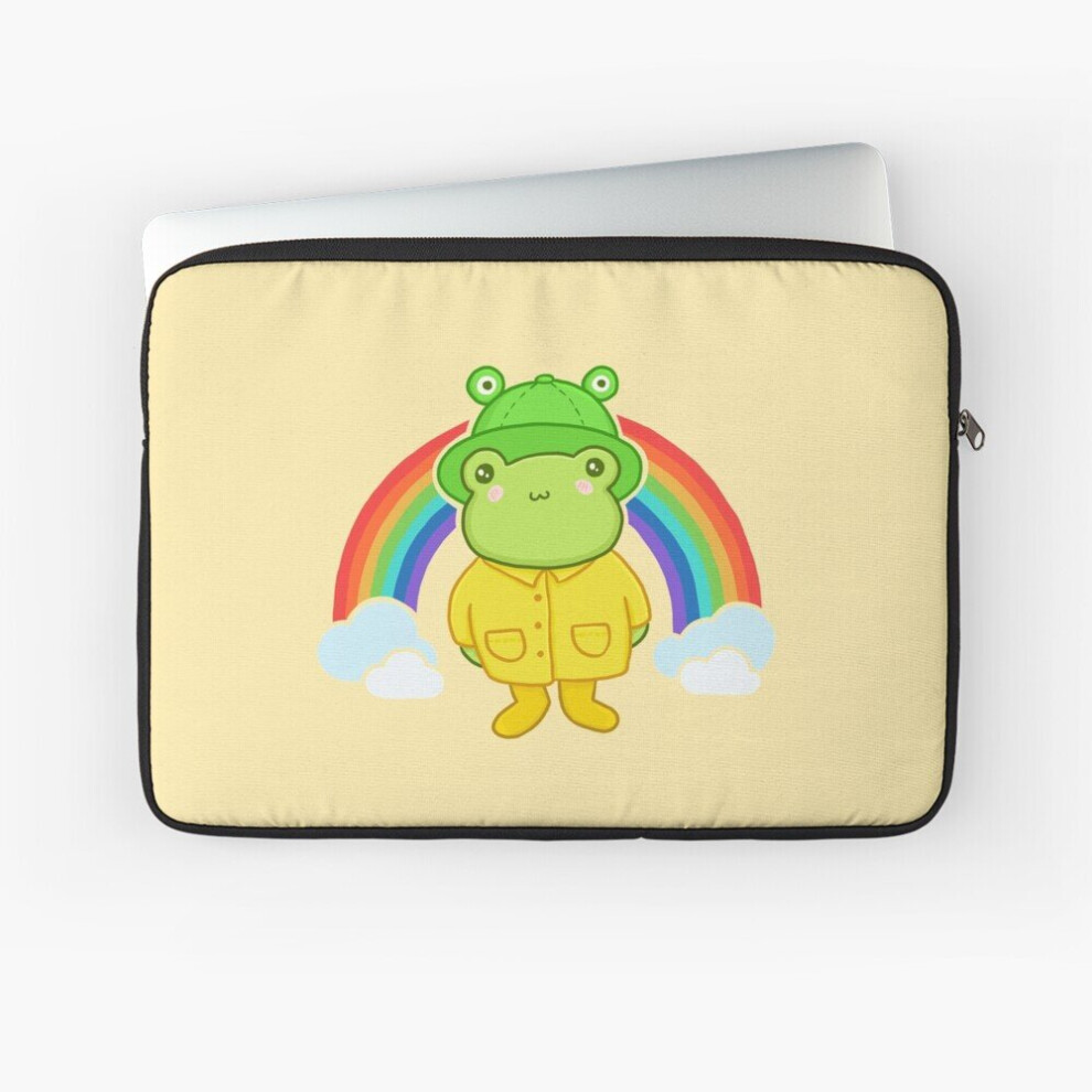 Laptop Sleeve Cute Frog With Rainbow Kawaii Aesthetic Cottagecore Froggy - Pastel Hippy 10 12 13 15 17 Inch Case Notebook Tablet Carrying Bag Cover 7802738423341