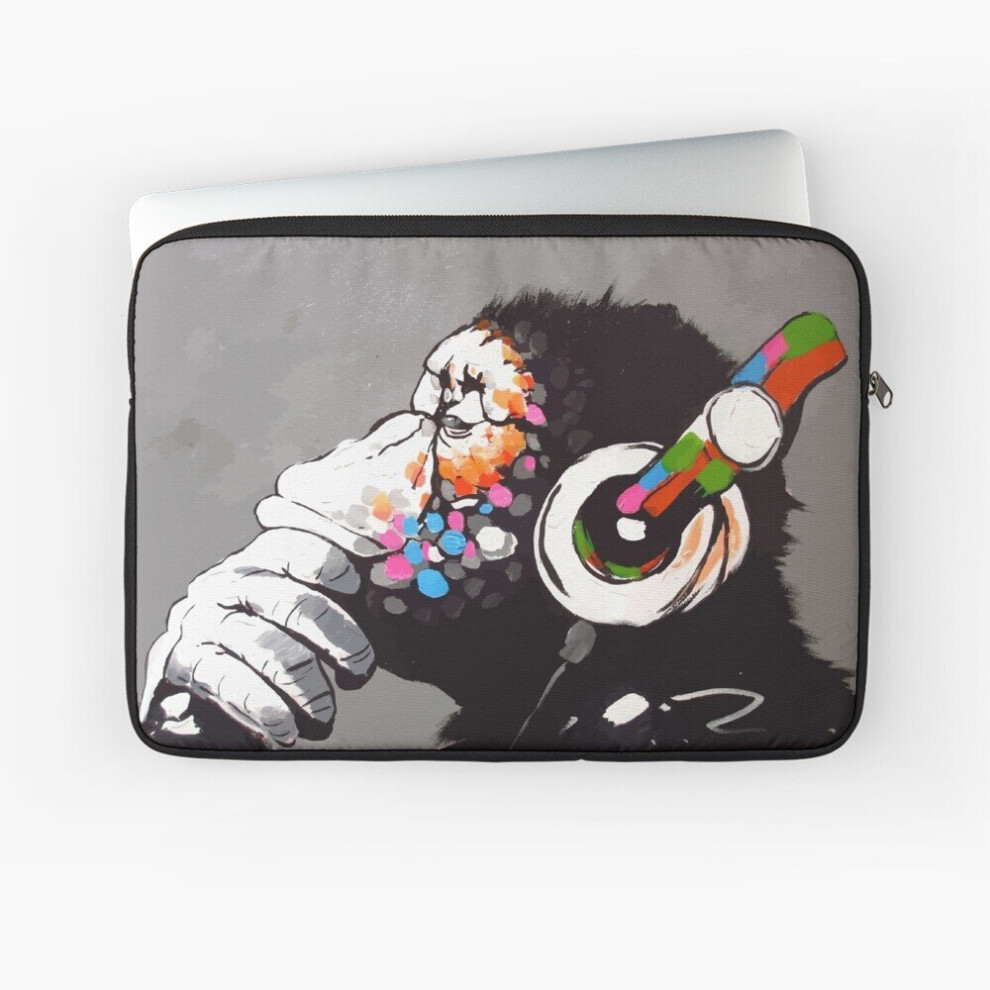 Laptop Sleeve Banksy DJ Monkey Thinker with Headphones 10 12 13 15 17 Inch Case Notebook Tablet Carrying Bag Cover